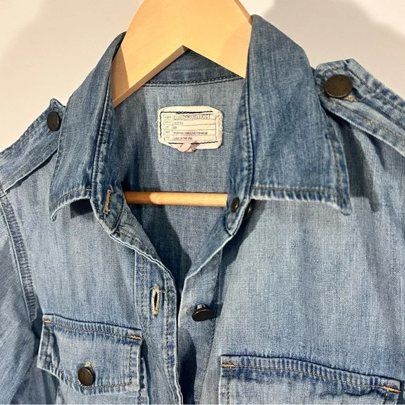 Current/Elliott Denim Western Shirt XS/S USA Americana Ranchcore Coastal Cowgirl - Picture 4 of 6